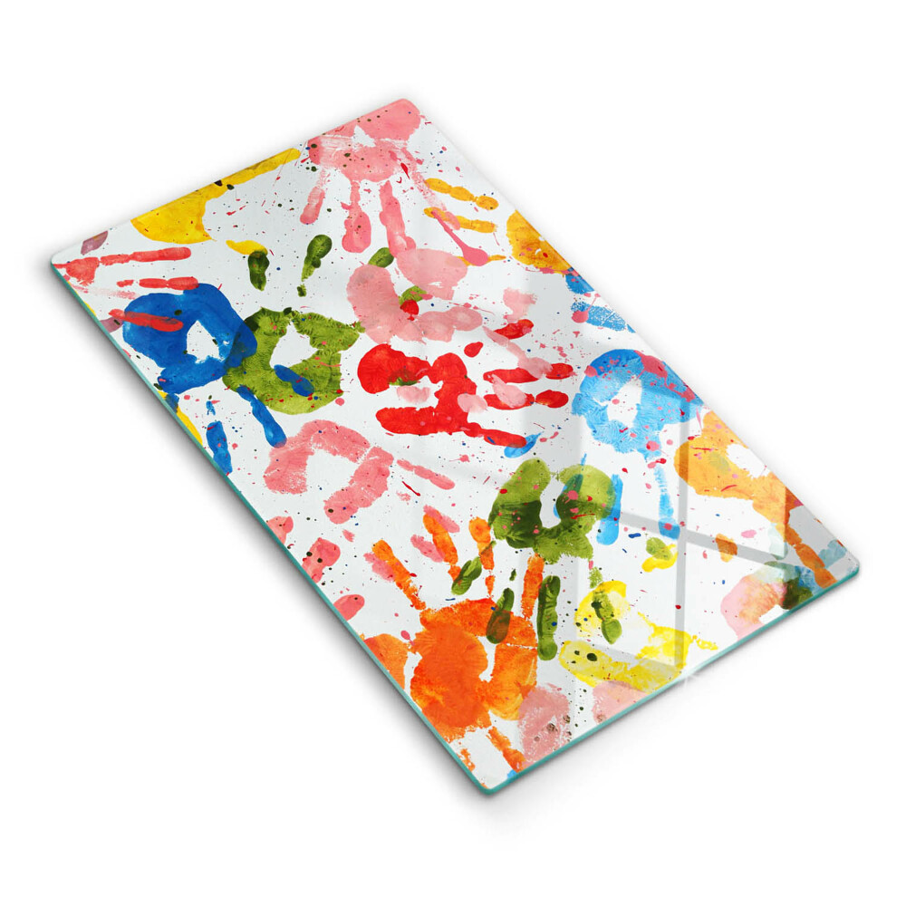 Placă sticla protectie aragaz Urme de mâini de copii