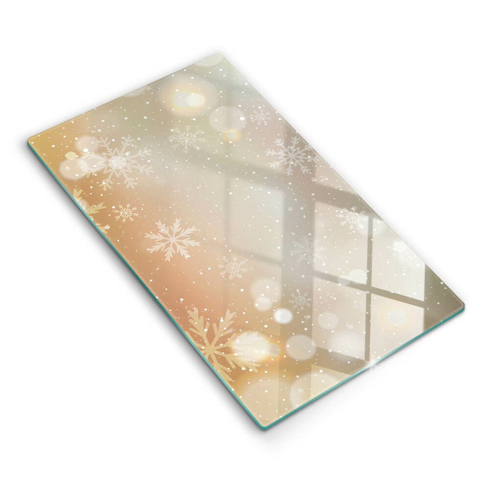 Placă sticla protectie aragaz Fulgi de zăpadă