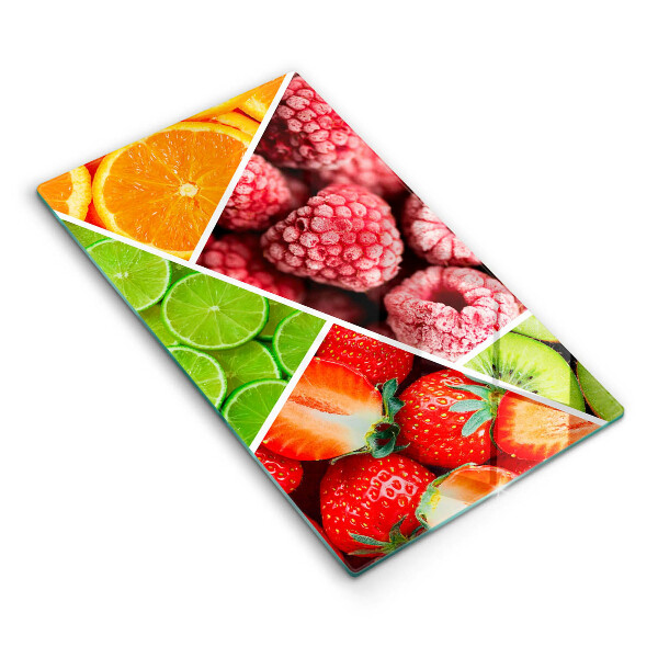 Placă sticla protectie aragaz Fructe colorate