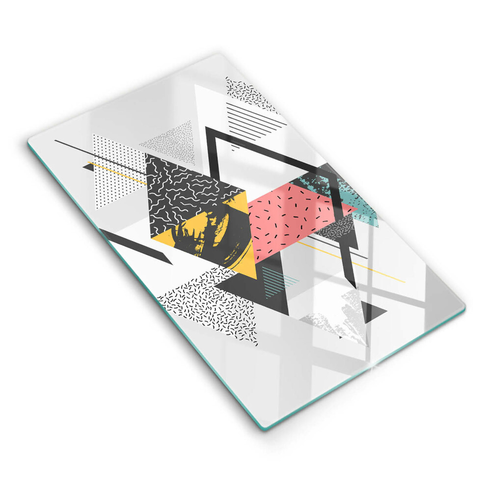 Placă sticla protectie aragaz Triunghiuri abstracte