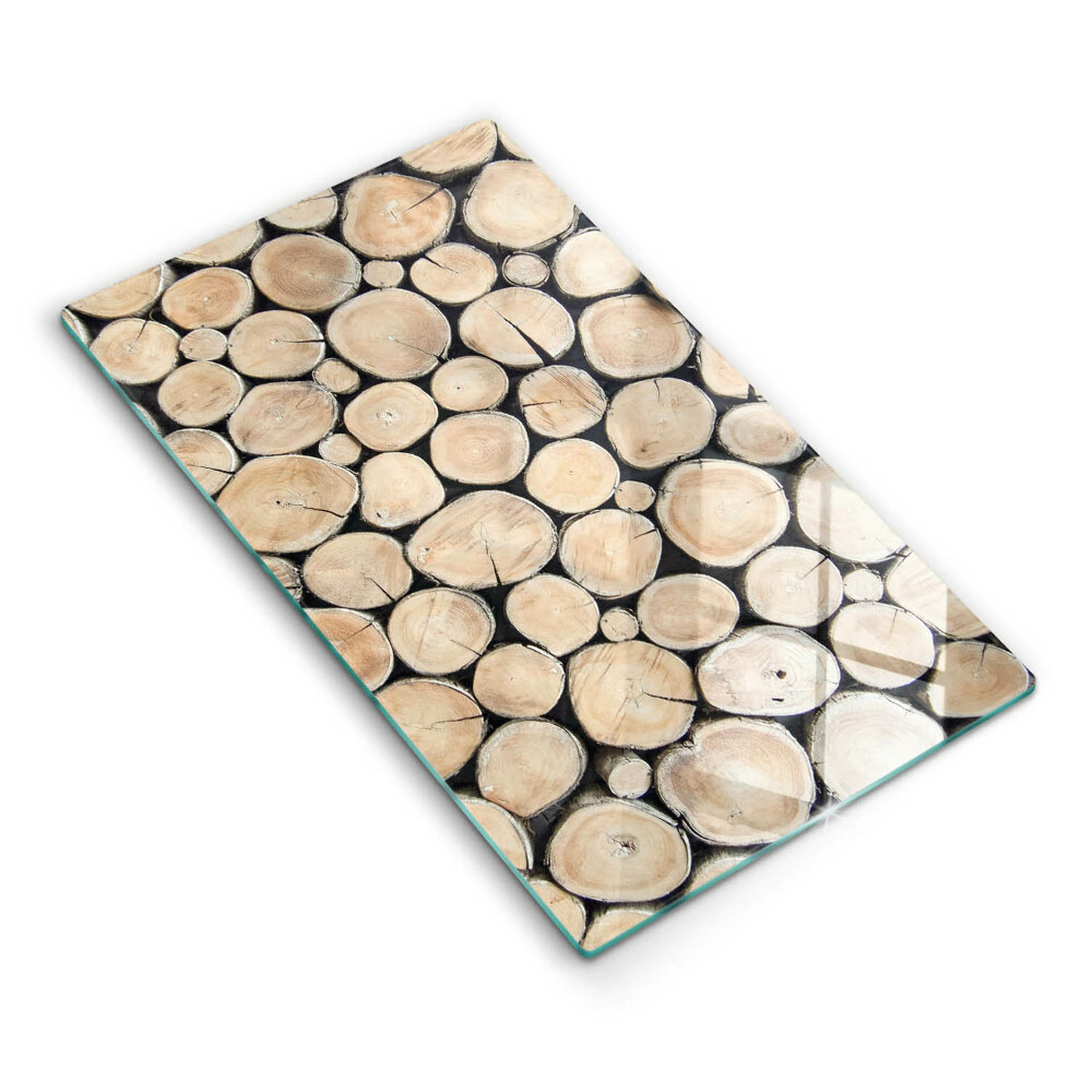Placă din sticla protectie perete bucatarie Trunchiuri de copaci din lemn