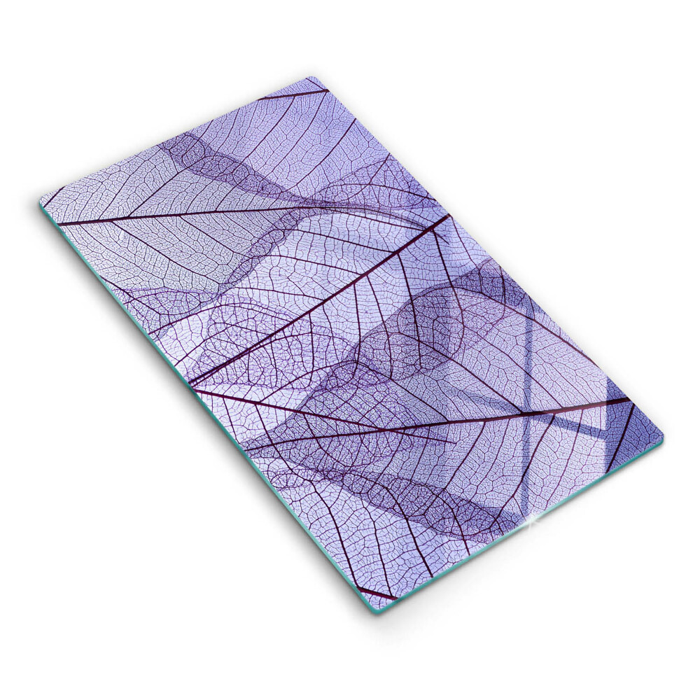 Placă din sticla protectie perete bucatarie Frunze cu nervuri