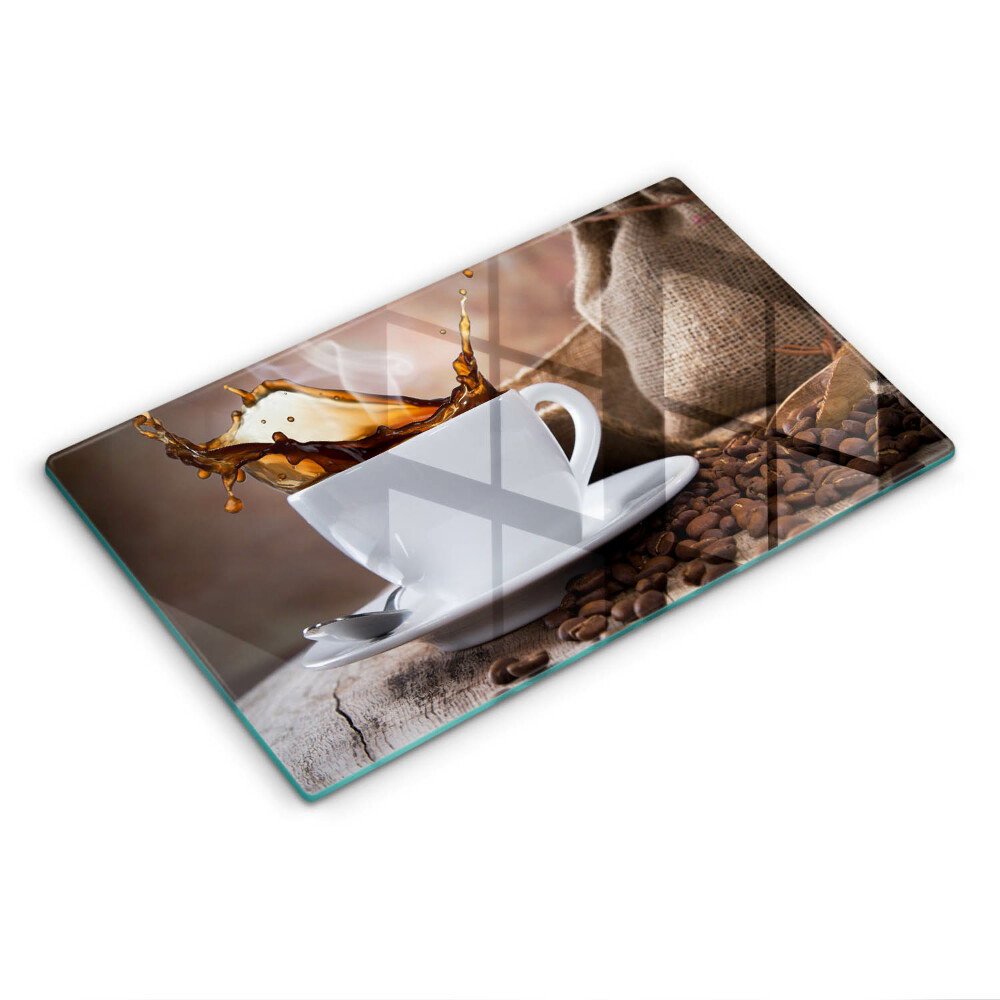 Placă protecție plita Ceașcă și boabe de cafea