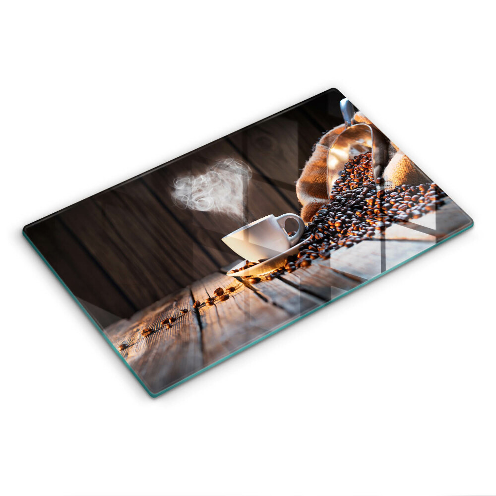 Placă din sticla protectie perete O ceașcă de cafea și o inimă