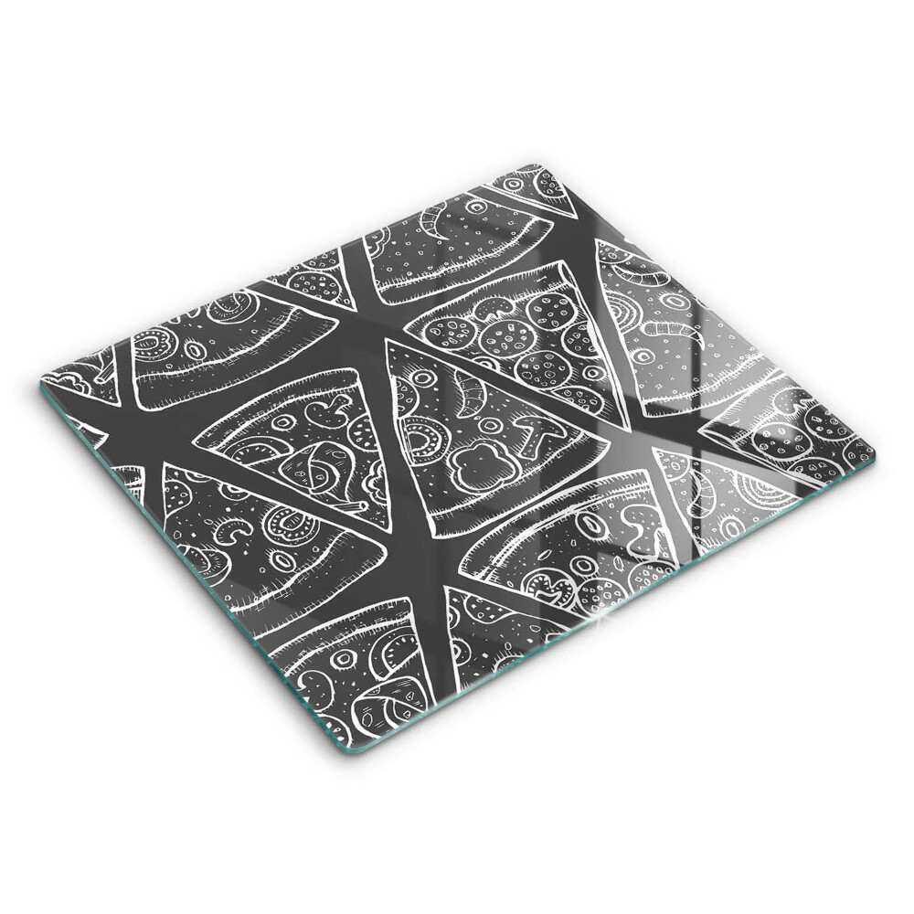 Decorativ placă sticla protectie aragaz Ilustrație pizza 60x52 cm 