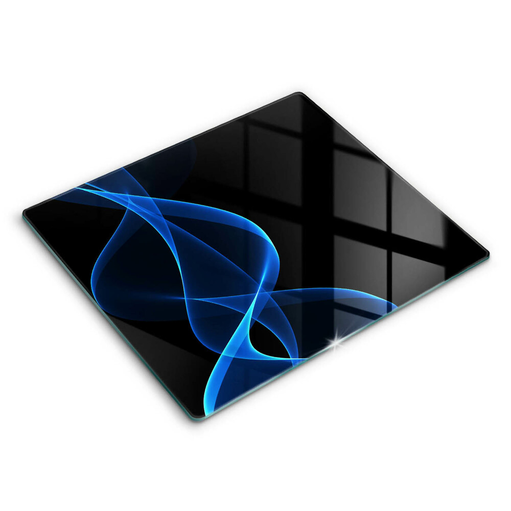 Decorativ placă sticla protectie aragaz Linii albastre de fum 60x52 cm 