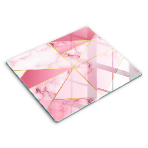 Decorativ placă sticla protectie aragaz Marmură geometrică 60x52 cm