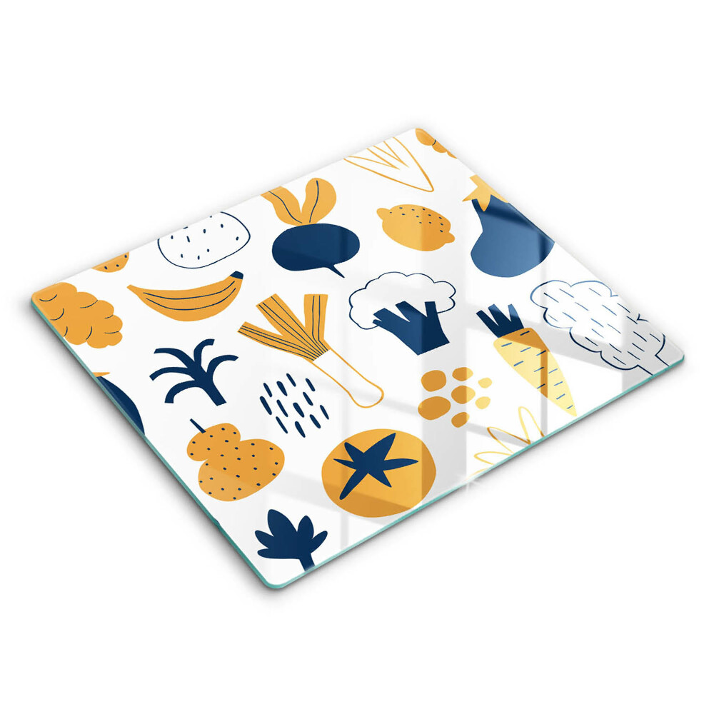 Decorativ placă sticla protectie aragaz Ilustrație alimentară 60x52 cm 