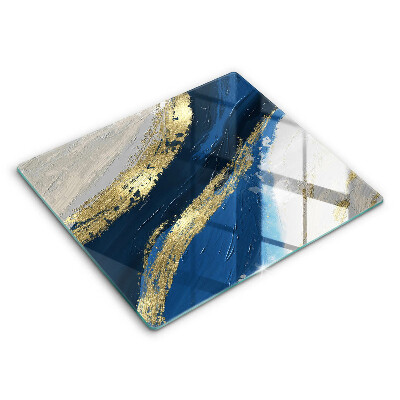 Decorativ placă sticla protectie aragaz Textură cu aur 60x52 cm 