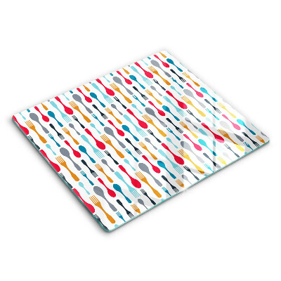 Decorativ placă sticla protectie aragaz Ilustrație cu lingură 60x52 cm