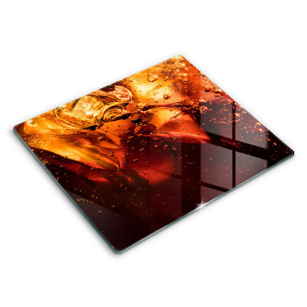 Decorativ placă sticla protectie aragaz Băutură cola cu gheață 60x52 cm