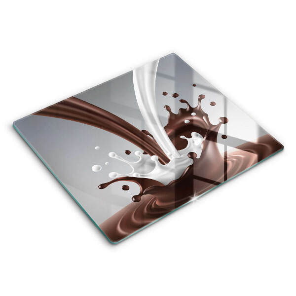 Decorativ placă sticla protectie aragaz Lapte și ciocolată 60x52 cm