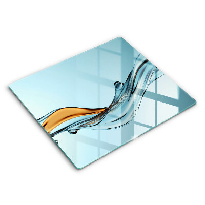 Decorativ placă sticla protectie aragaz Apă pe fundal albastru 60x52 cm