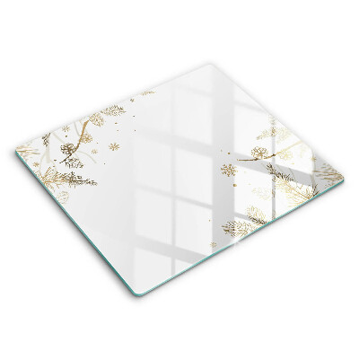 Decorativ placă sticla protectie aragaz Decorațiuni de iarnă 60x52 cm 