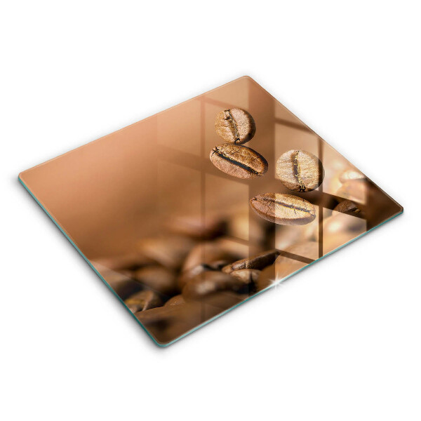 Decorativ placă sticla protectie aragaz boabe de cafea 60x52 cm