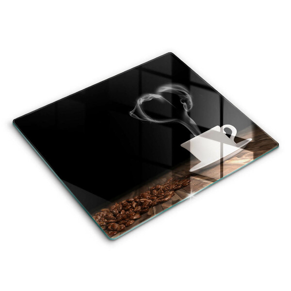 Decorativ placă sticla protectie aragaz Inimă în ceașcă de cafea 60x52 cm