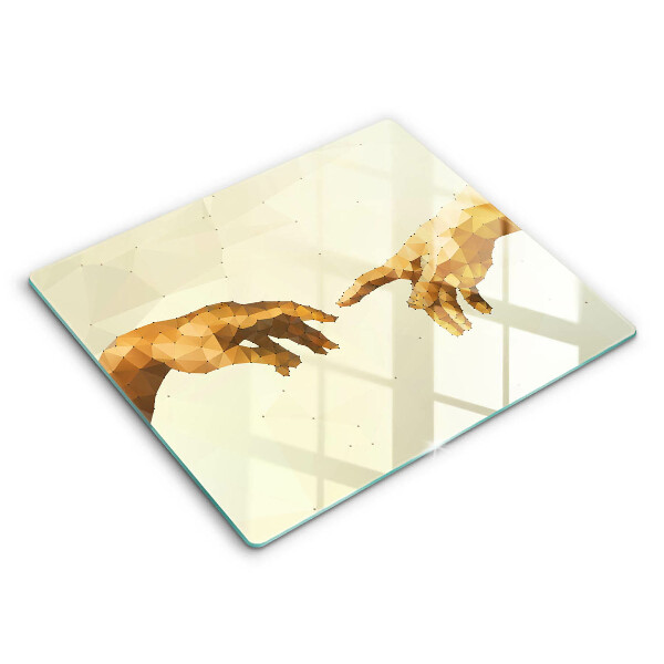 Decorativ placă sticla protectie aragaz Crearea mâinilor lui Adam 60x52 cm