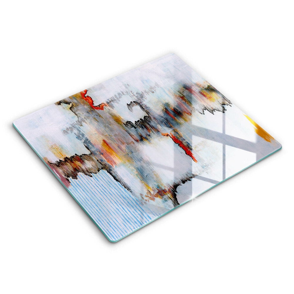 Decorativ placă sticla protectie aragaz Vopsele abstracte 60x52 cm 