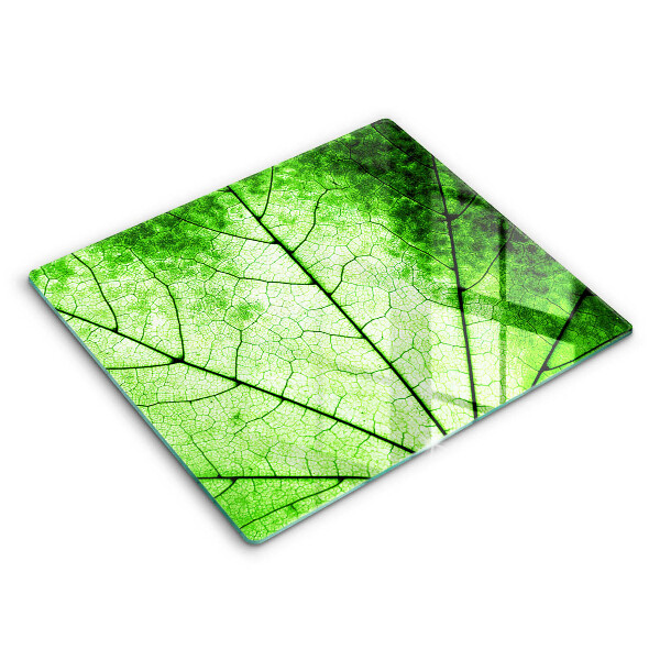 Decorativ placă sticla protectie aragaz Vene decorative din frunze 60x52 cm 