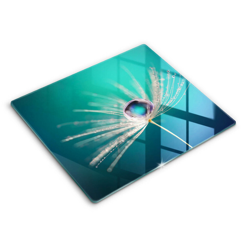 Decorativ placă sticla protectie aragaz Rouă pe păpădie 60x52 cm 