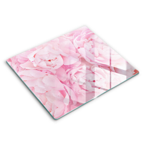 Decorativ placă sticla protectie aragaz Bujori delicați 60x52 cm