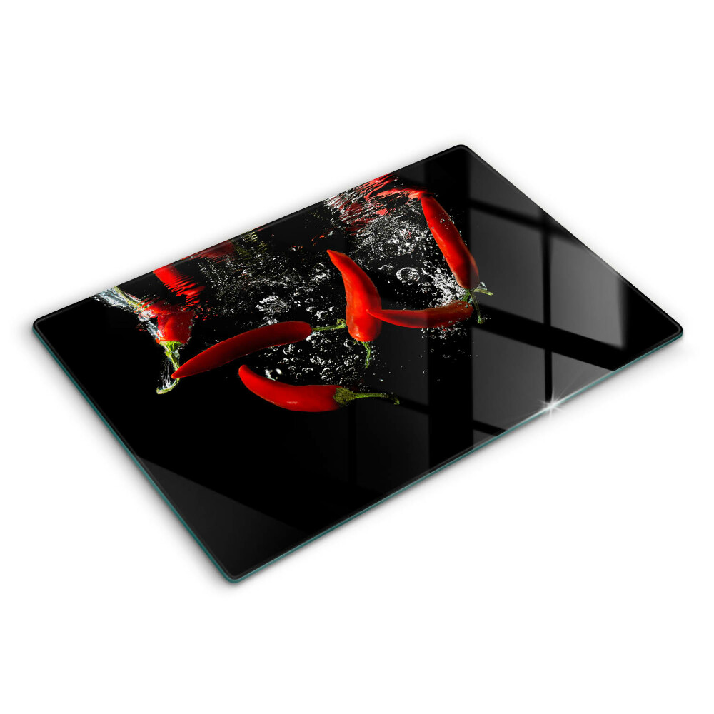 Modern placă din sticla protectie perete bucatarie Ardei iute în apă 80x52 cm