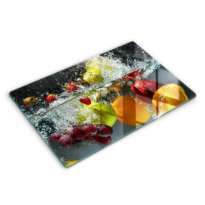 Modern placă din sticla protectie perete bucatarie Fructe suculente în apă 80x52 cm