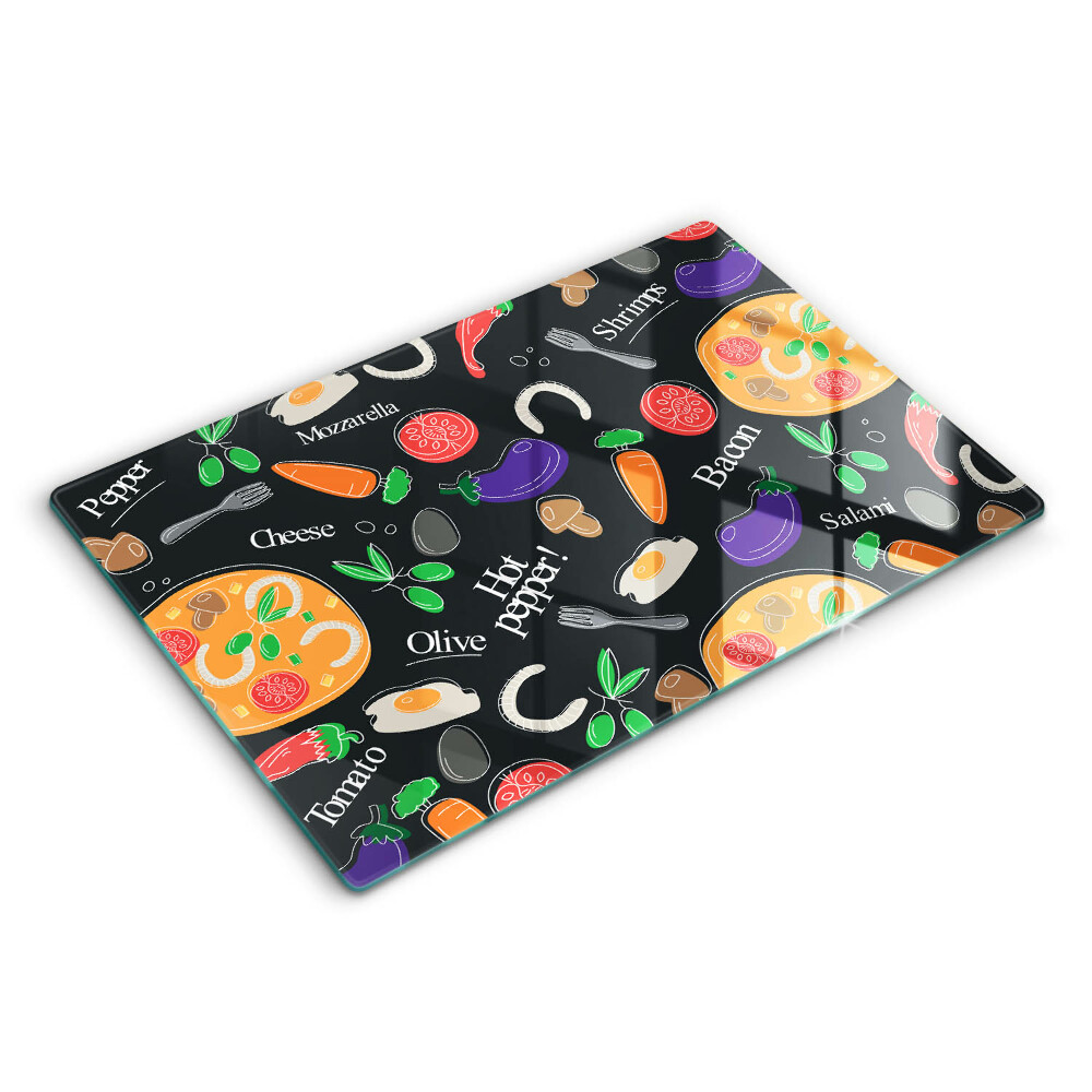 Modern placă din sticla protectie perete bucatarie Ilustrație alimentară 80x52 cm