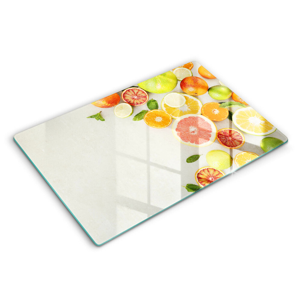 Modern placă din sticla protectie perete bucatarie Citrice 80x52 cm