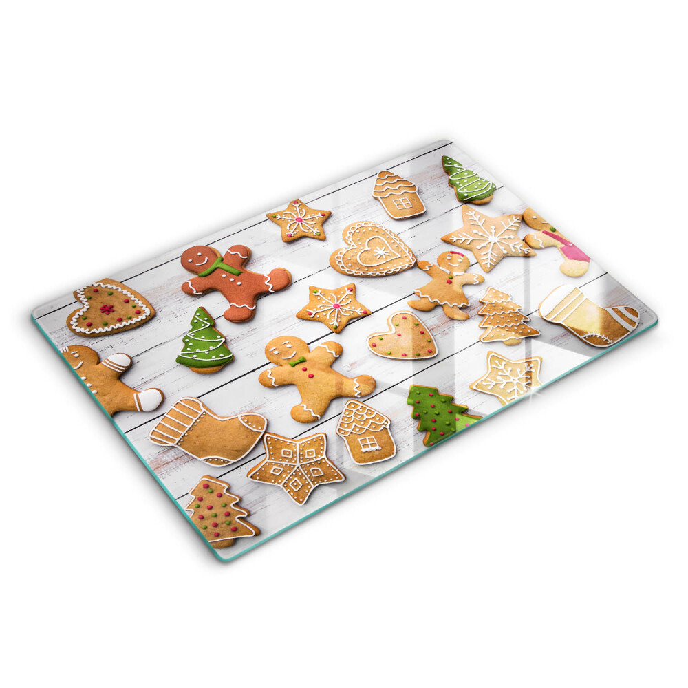 Modern placă din sticla protectie perete bucatarie Turtă dulce de Crăciun 80x52 cm