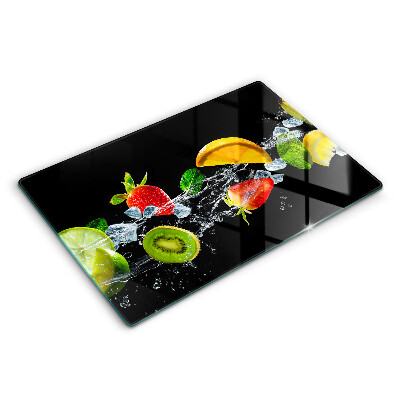 Modern placă din sticla protectie perete bucatarie Fructe în apă 80x52 cm