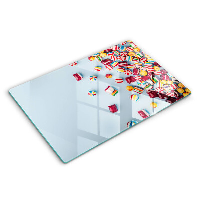 Modern placă din sticla protectie perete bucatarie Bomboane colorate 80x52 cm