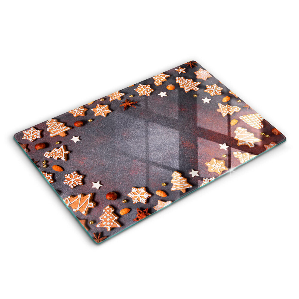 Modern placă din sticla protectie perete bucatarie Fursecuri de turtă dulce de Crăciun 80x52 cm