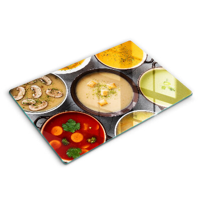 Modern placă din sticla protectie perete bucatarie Supe colorate 80x52 cm