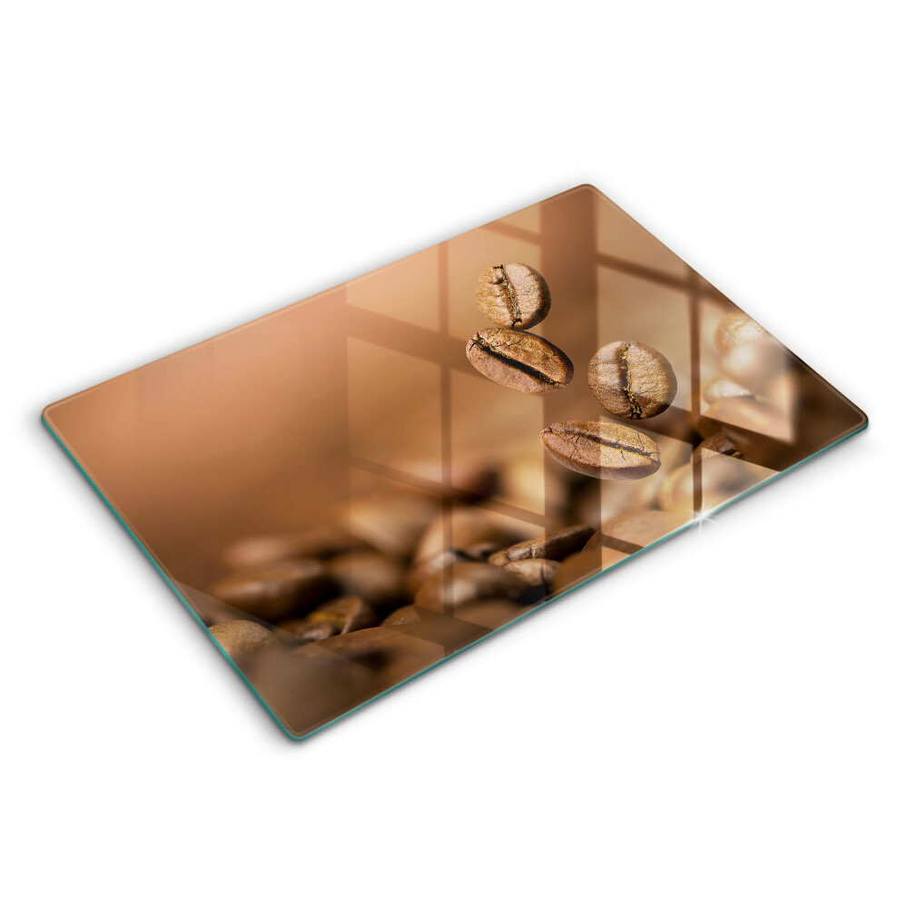 Modern placă din sticla protectie perete bucatarie boabe de cafea 80x52 cm