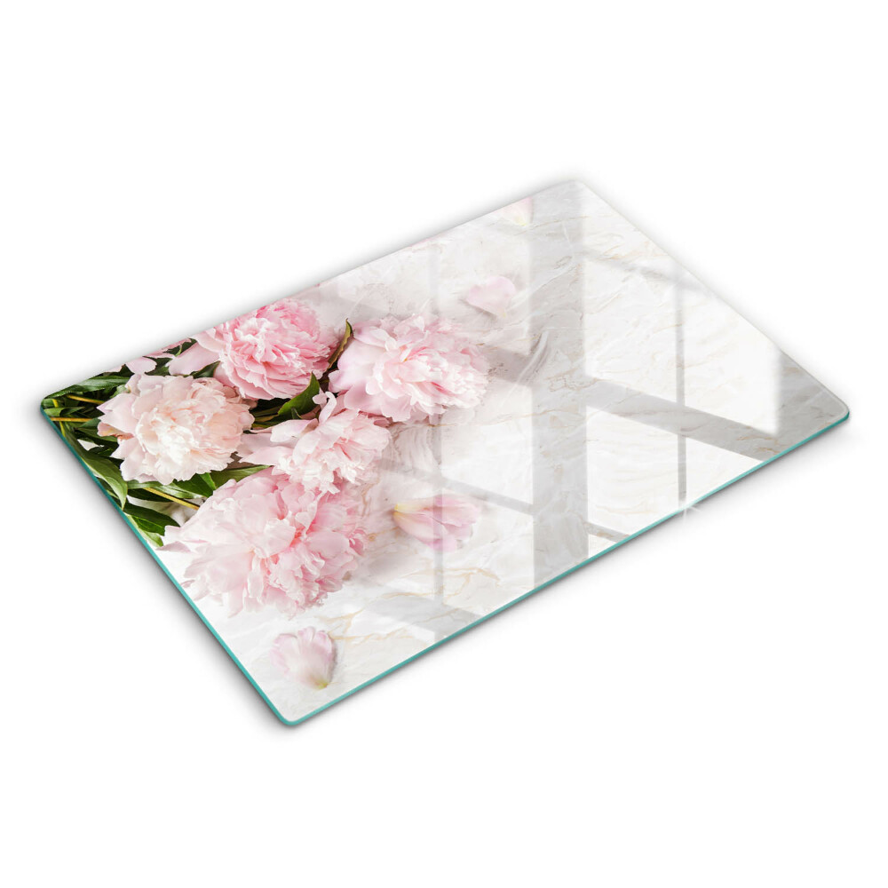 Modern placă din sticla protectie perete bucatarie Flori delicate de trandafir 80x52 cm