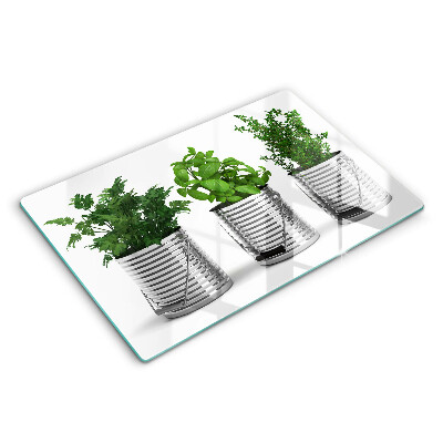 Modern placă din sticla protectie perete bucatarie Ghivece plante aromatice 80x52 cm