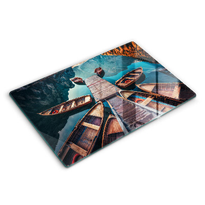 Modern placă din sticla protectie perete bucatarie Bărci pe lac 80x52 cm