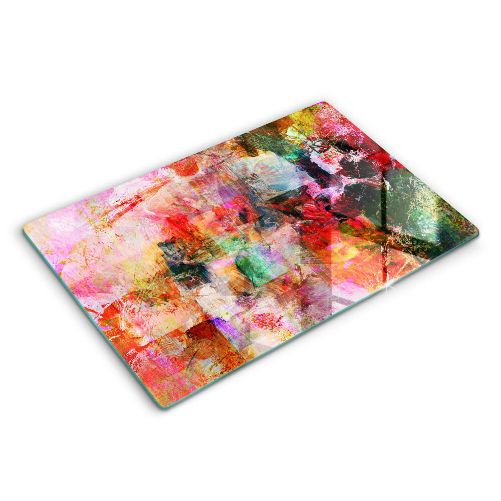 Modern placă din sticla protectie perete bucatarie Abstractizarea vopselei 80x52 cm