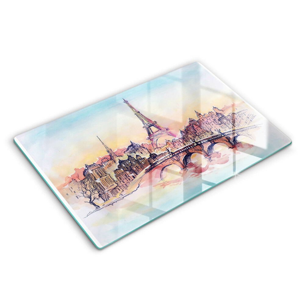Modern placă din sticla protectie perete bucatarie Peisaj Paris Turnul Eiffel 80x52 cm