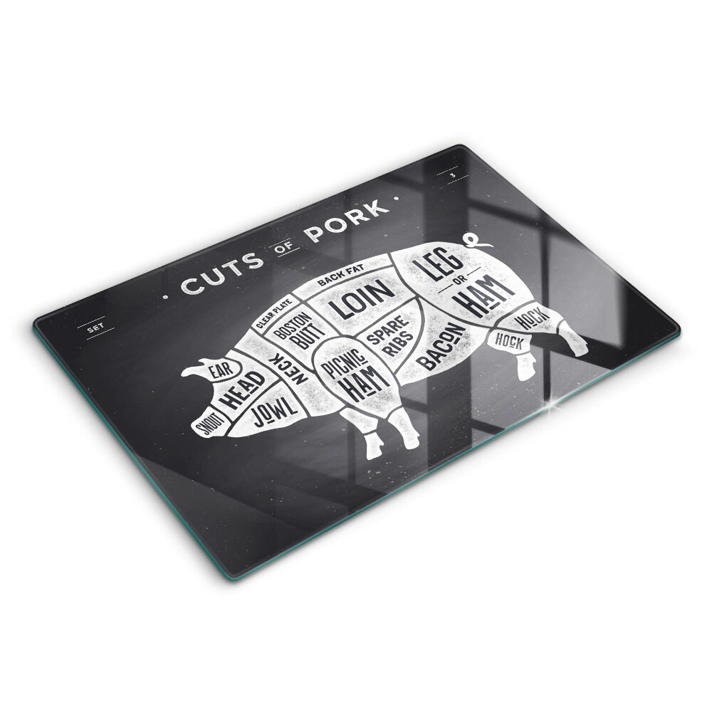 Modern placă din sticla protectie perete bucatarie Carne de porc 80x52 cm