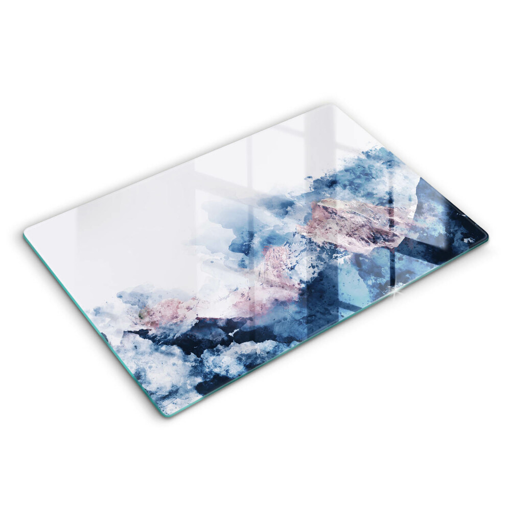 Modern placă din sticla protectie perete bucatarie Munți pictați abstract 80x52 cm