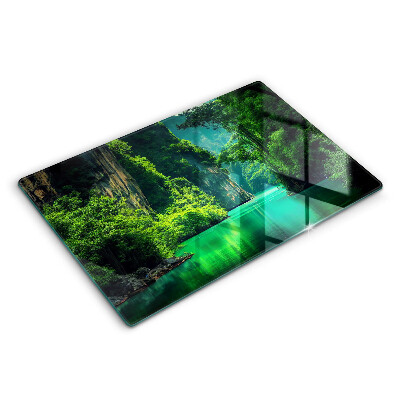 Modern placă din sticla protectie perete bucatarie Peisaj lagunar 80x52 cm