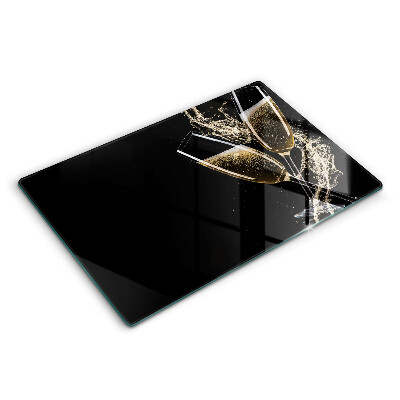 Modern placă din sticla protectie perete bucatarie Pahare de șampanie 80x52 cm