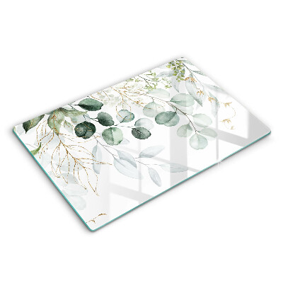Modern placă din sticla protectie perete bucatarie Plante pictate 80x52 cm