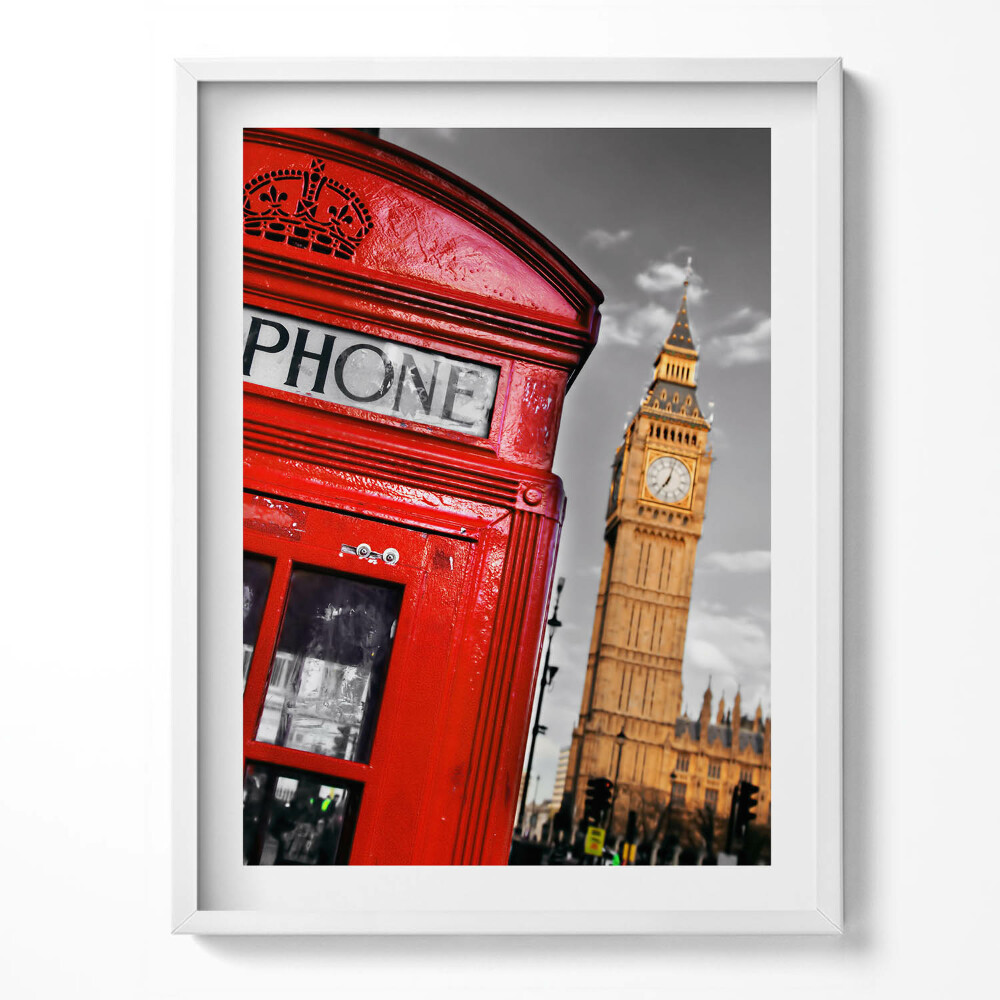 Tablou rama Cabină telefonică și Big Ben - Anglia