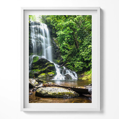 Tablou living cu rama Pădurea cu cascade