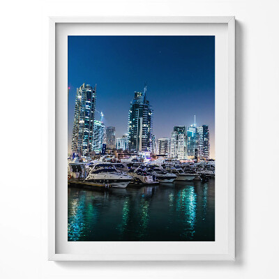 Tablou rama Bărci în oraș noaptea