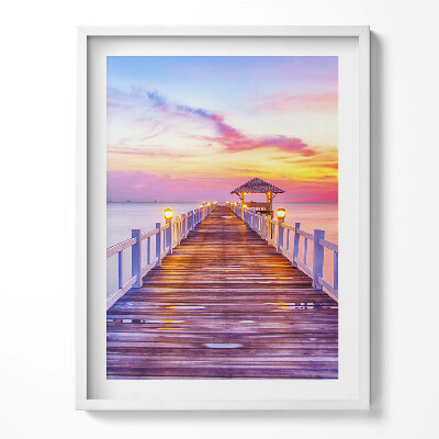 Tablou living cu rama Podul împădurit din port