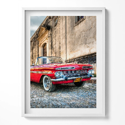 Tablou rama Mașină veche roșie în cartierul columbian